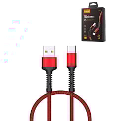 LDNIO LS63 USB A-C Braided Charging Data Cable (RED) (3ft) (12W) (Only Ground Shipping)