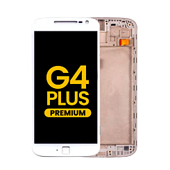 LCD Assembly with Frame for Motorola Moto G4 Plus(XT1640 / 1641 / 1642 / 1644) (WHITE) (Premium)