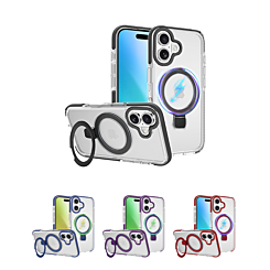 Magnetic Clear Case with Kickstand for iPhone 16 (Only Ground Shipping)