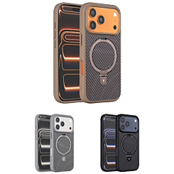 Magnetic Kickstand Case with Carbon Fiber for iPhone 17 Pro (Only Ground Shipping)