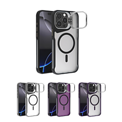 Matte Transparent Camera Stand Case with Wireless Charging for iPhone 12 / 12 Pro (Only Ground Shipping)