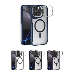 Matte Transparent Camera Stand Case with Wireless Charging for iPhone 15 Pro Max (Only Ground Shipping)