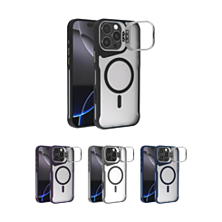 Matte Transparent Camera Stand Case with Wireless Charging for iPhone 16 Pro Max (Only Ground Shipping)
