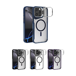 Matte Transparent Camera Stand Case with Wireless Charging for iPhone 16 Pro (Only Ground Shipping)