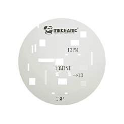 Purchase the Mechanic UFO Screen Protection Planting Tin Steel Stencil For iPhone 13 13 Mini 13P 13 PM Not Returnable.

