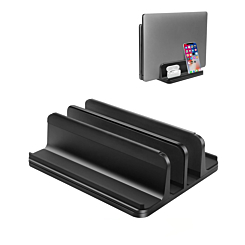 Aluminum Vertical Laptop Stand for Laptops / Tablets / Smartphones (BLACK) (Only Ground Shipping)