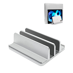 Aluminum Vertical Laptop Stand for Laptops / Tablets / Smartphones (SILVER) (Only Ground Shipping)