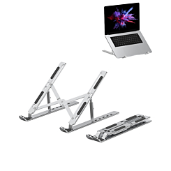 Adjustable Heavy Duty OTG Holder for 10''- 17'' Laptops / Tablets / Travel (SILVER) (Only Ground Shipping)