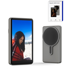 Magnetic Selfie Monitor Screen Wireless Vlog Display for iPhone Android Rear Camera Selfie Live Streaming (4.02 Inch) (Gunmetal)
