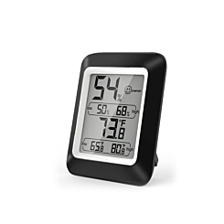 Electronic Digital Thermometer and Hygrometer Clock (BLACK) (Only Ground Shipping)