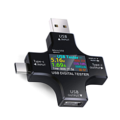 USB Cable Tester - Voltmeter with USB-C Fast Charge Chip Detection (Only Ground Shipping)