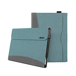 EVO Elegant Fabric Covered Business Portfolio Protective Case with Pen Holder for Microsof Surface Pro 9 / 10 / 11 (GRAY / BLUE) (Only Ground Shipping)