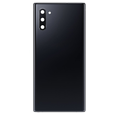 Back Glass with Camera Lens and Adhesive for Galaxy Note 10 (NO LOGO) (AURA BLACK)