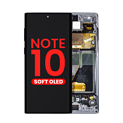Order the OLED Assembly with Frame for Galaxy Note 10 N970 in Aura Black, Aftermarket OLED.