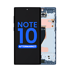 Order the LCD Assembly with Frame for Galaxy Note 10 N970 in Aura Black, Aftermarket Incell, does not support fingerprint.