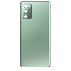 Buy the back glass with camera lens and adhesive for Galaxy Note 20 in Mystic Green, no logo.
