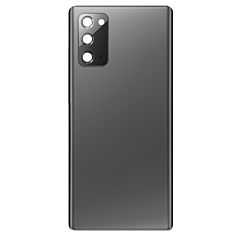 Shop the back glass with camera lens and adhesive for Galaxy Note 20 in Mystic Gray, no logo.
