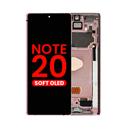 Buy the OLED assembly with frame for Galaxy Note 20 N980 and N981 in Mystic Bronze, aftermarket OLED.
