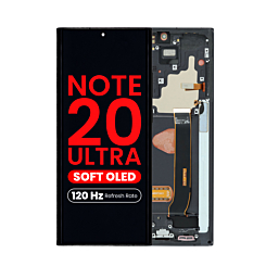 OLED Assembly with Frame for Galaxy Note 20 Ultra N985 / N986 (MYSTIC BLACK) (Aftermarket Pro Soft Oled / 120HZ)
