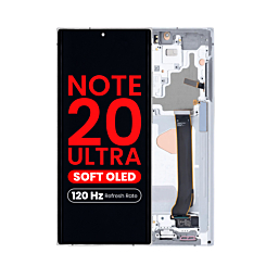 OLED Assembly with Frame for Galaxy Note 20 Ultra N985 / N986 (MYSTIC WHITE) (Aftermarket Pro Soft Oled / 120HZ)