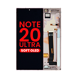 Buy the OLED assembly with frame for Galaxy Note 20 Ultra N985 and N986 in Mystic Bronze, aftermarket OLED.
