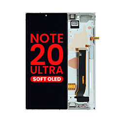 Shop the OLED assembly with frame for Galaxy Note 20 Ultra N985 and N986 in Mystic White, aftermarket OLED.
