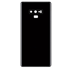 Buy the Back Glass with Camera Lens and Adhesive for Galaxy Note 9 in Midnight Black, no logo.