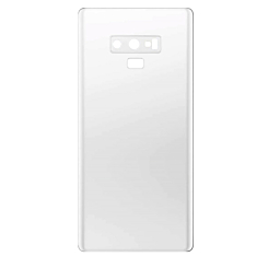 Purchase the Back Glass with Camera Lens and Adhesive for Galaxy Note 9 in Alpine White, no logo.