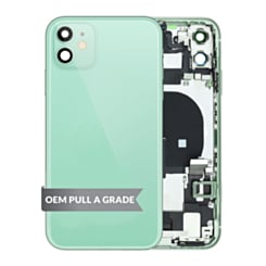 Back Housing Frame with Charging Port Flex & Small Parts for iPhone 11 (GREEN) (OEM Pull A Grade)