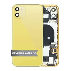 Back Housing Frame with Charging Port Flex & Small Parts for iPhone 11 (YELLOW) (OEM Pull A Grade)