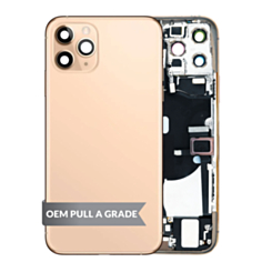 Back Housing Frame with Charging Port Flex & Small Parts for iPhone 11 Pro (GOLD)(OEM Pull A Grade)
