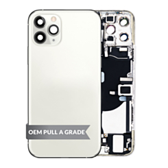 Back Housing Frame with Charging Port Flex & Small Parts for iPhone 11 Pro (SILVER) (OEM Pull A Grade)