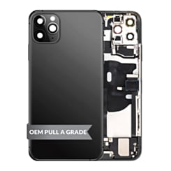 Back Housing Frame with Charging Port Flex & Small Parts for iPhone 11 Pro Max (SPACE GRAY) (OEM Pull A Grade)