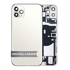 Back Housing Frame with Charging Port Flex & Small Parts for iPhone 11 Pro Max (SILVER) (OEM Pull A Grade)