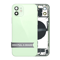 Back Housing Frame with Charging Port Flex & Small Parts for iPhone 12 (GREEN) (OEM Pull A Grade)