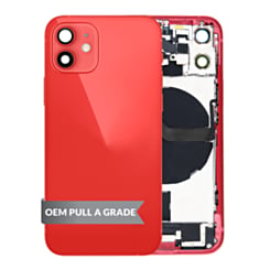 Back Housing Frame with Charging Port Flex & Small Parts for iPhone 12 Mini (RED) (OEM Pull A Grade)