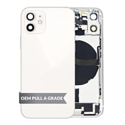 Back Housing Frame with Charging Port Flex & Small Parts for iPhone 12 Mini (WHITE) (OEM Pull A Grade)