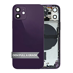 Back Housing Frame (PURPLE) (OEM Pull A Grade) with Small Components Pre-Installed for iPhone 12 Mini