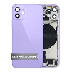 Back Housing Frame with Charging Port Flex & Small Parts for iPhone 12 Mini (International) (PURPLE) (OEM Pull A Grade)