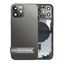 Shop the Back Housing Frame with Small Components Pre-Installed for iPhone 12 Pro Graphite OEM Pull A Grade.
