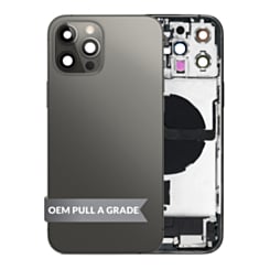 Back Housing Frame with Charging Port Flex & Small Parts for iPhone 12 Pro Max (GRAPHITE) (OEM Pull A Grade)