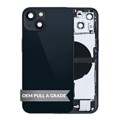Back Housing Frame with Charging Port Flex & Small Parts for iPhone 13 (MIDNIGHT) (US Version) (OEM Pull A Grade)