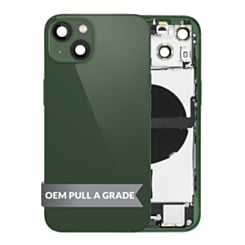 Back Housing Frame with Charging Port Flex & Small Parts for iPhone 13 (GREEN) (US Version) (OEM Pull A Grade)