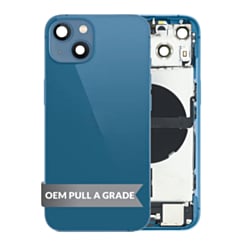 Back Housing Frame with Charging Port Flex & Small Parts for iPhone 13 (BLUE) (International) (OEM Pull A Grade)