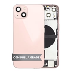 Back Housing Frame with Charging Port Flex & Small Parts for iPhone 13 (PINK) (International) (OEM Pull A Grade)