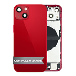 Back Housing Frame with Charging Port Flex & Small Parts for iPhone 13 (RED) (International) (OEM Pull A Grade)