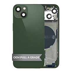 Purchase the Housing Frame with Small Parts Pre-Installed for iPhone 13 GREEN International OEM Pull A Grade.

