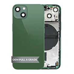 Grab the wholesale deals on the Back Housing Frame with Small Components Pre-Installed for iPhone 13 Mini Green US Version OEM Pull A Grade.

