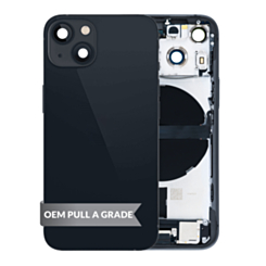 Back Housing Frame with Charging Port Flex & Small Parts for iPhone 13 Mini (BLACK) (International) (OEM Pull A Grade)