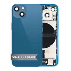 Back Housing Frame with Charging Port Flex & Small Parts for iPhone 13 Mini (BLUE) (International) (OEM Pull A Grade)